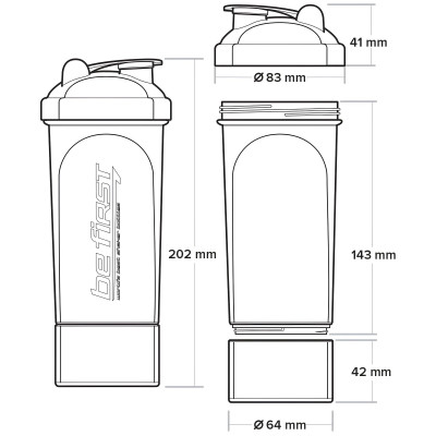 Спортивный шейкер-слим Be First 2 в 1 (TS 1349-PU), 350 мл, Фиолетовый