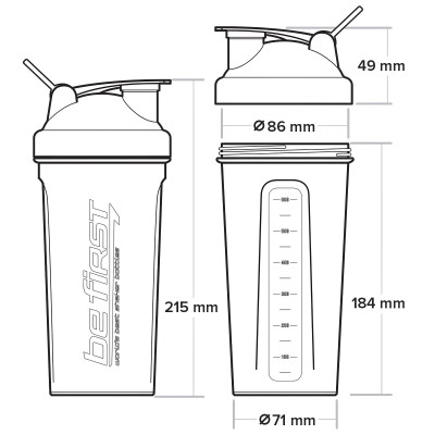 Спортивный шейкер с шариком и держателем Be First (TS 1356-GRE), 600 мл, Зеленая крышка