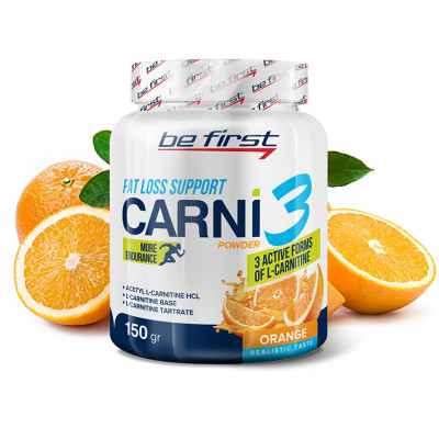 Л-карнитин Be First Carni-3 powder, 150 г, Апельсин