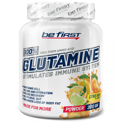 Глютамин Be First Glutamine powder, 300 г, Цитрусовый микс
