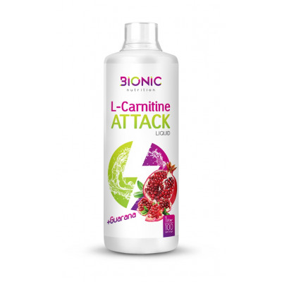 Л-карнитин Bionic Nutrition L-Carnitine Attack + Guarana, 1000 мл, Гранат