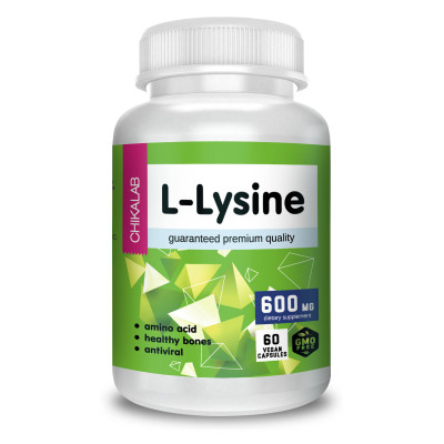 Л-лизин Chikalab L-Lysine, 600 мг, 60 капсул