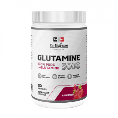 Л-глютамин Dr. Hoffman Glutamine 5000, 310 г, Малина