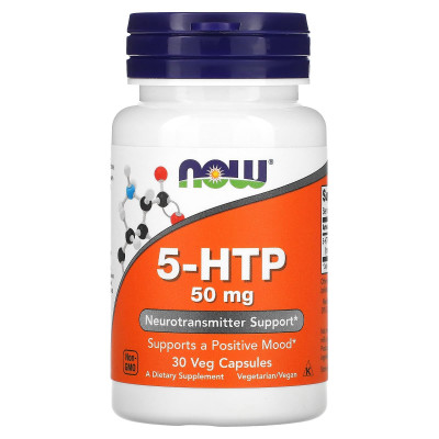 5-Гидрокситриптофан Now Foods 5-HTP, 50 мг, 30 капсул