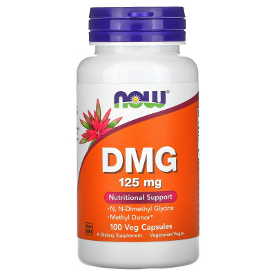 ДМГ N-диметилглицин Now Foods DMG, 125 мг, 100 вегетарианских капсул