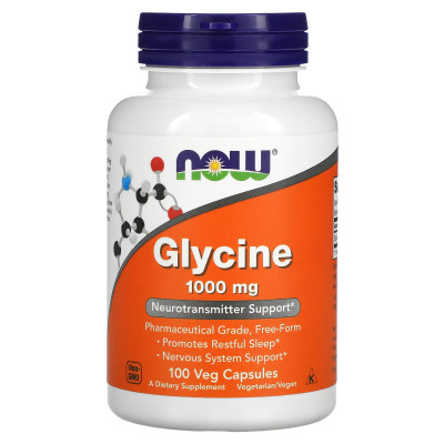 Глицин Now Foods Glicyne, 1000 мг, 100 капсул