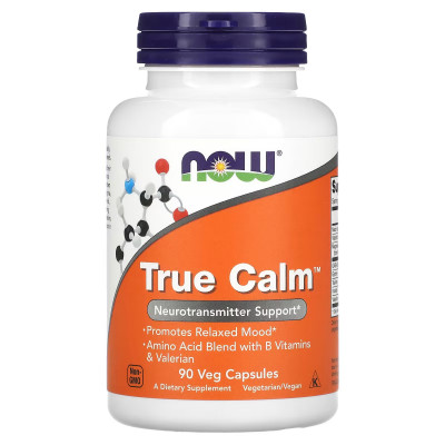 Комплекс аминокислот с витаминами группы Б Now Foods True Calm Amino Relaxer, 90 капсул
