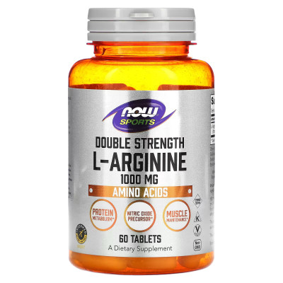Л-аргинин двойной силы Now Foods Arginine, 1000 мг, 60 таблеток
