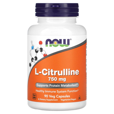 Л-Цитруллин Now Foods Citrulline, 750 мг, 90 капсул