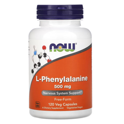 Л-фенилаланин Now Foods L-Phenylalanine, 500 мг, 120 растительных капсул