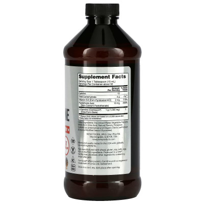 Л-карнитин Now Foods L-Carnitine Liquid, 1000 мг, 473 мл, Тропический пунш