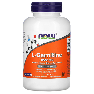 Л-карнитин тартрат Now Foods L-Carnitine Tartrate, 1000 мг, 100 таблеток