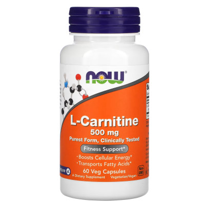 Л-карнитин тартрат Now Foods L-Carnitine Tartrate, 500 мг, 60 капсул
