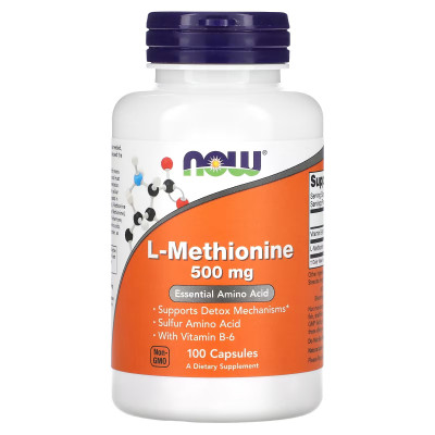 Л-метионин Now Foods L-Metheanine, 500 мг, 100 капсул