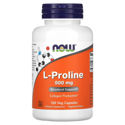 Л-пролин Now Foods L-Proline 500 мг, 120 капсул