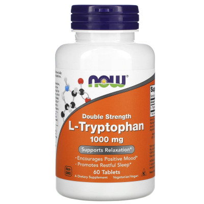 Л-Триптофан Now Foods L-Tryptophan, 1000 мг, 60 таблеток