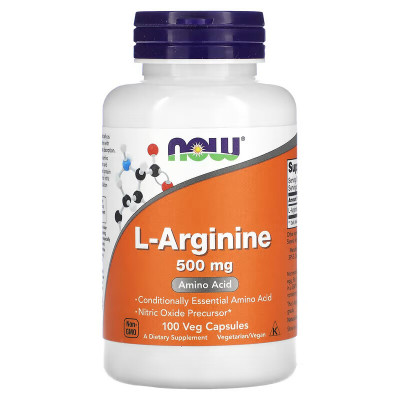 Аргинин Now Foods Arginine, 500 мг, 100 капсул
