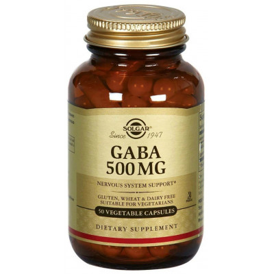 Гамма-аминомасляная кислота ГАБА, ГАМК Solgar GABA, 500 мг, 50 таблеток