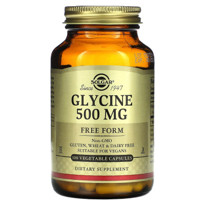 Глицин Solgar Glycine, 500 мг, 100 капсул