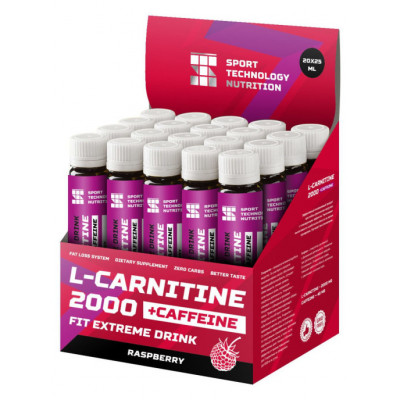 Л-карнитин + Кофеин Sport Technology Nutrition L-Carnitine 2000 + Caffeine, 20 стиков по 25 мл, Малина