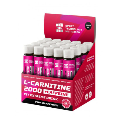 Л-карнитин + Кофеин Sport Technology Nutrition L-Carnitine 2000 + Caffeine, 20 стиков по 25 мл, Розовый грейпфрут