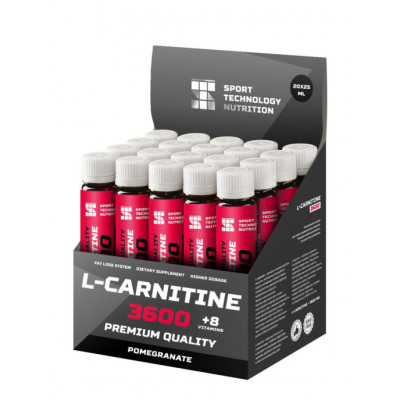 Л-карнитин + Витамины Sport Technology Nutrition L-Carnitine 3600, 20 стиков по 25 мл, Гранат