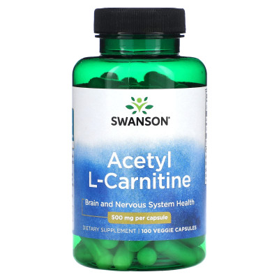 Ацетил Л-Карнитин Swanson Acetyl L-Carnitine, 500 мг, 100 капсул