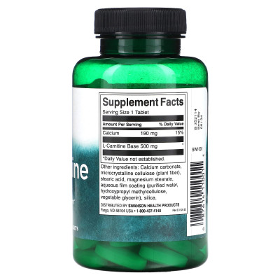 Л-карнитин Swanson L-Carnitine, 500 мг, 100 таблеток