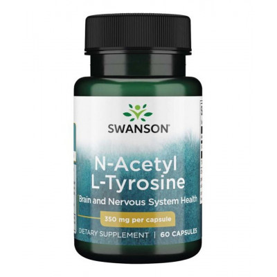 N-ацетил L-тирозин Swanson N-Acetyl L-Tyrosine, 350 мг, 60 капсул