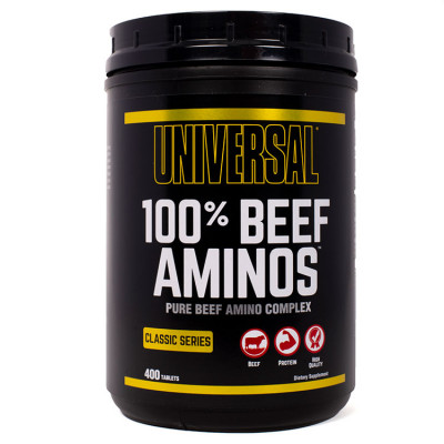 Аминокислоты Universal Nutrition 100% Beef Aminos, 400 таблеток