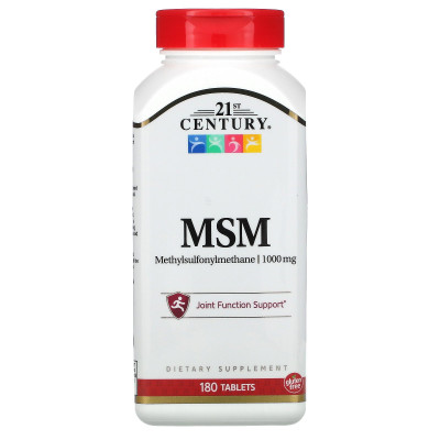 Метилсульфонилметан МСМ 21st Century Health Care MSM, 1000 мг, 180 таблеток