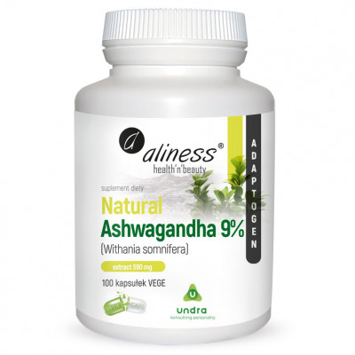 Ашваганда Aliness Ashwagandha 9%, 590 мг, 100 капсул