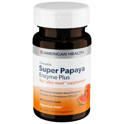 Ферменты папайи American Health Super Papaya Enzyme Plus, 90 жевательных таблеток