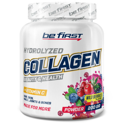 Коллаген с витамином С Be First Collagen + vitamin C powder, 200 г, Лесные ягоды