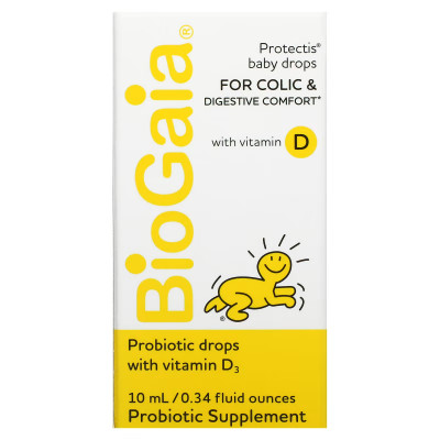 Детские капли против колик и для комфортного пищеварения BioGaia Protectis Baby Drops for Colic & Digestive Comfort with Vitamin D, 10 мл
