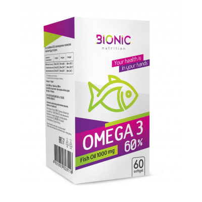 Омега-3 жирные кислоты Bionic Nutrition Omega-3 60%, 60 капсул