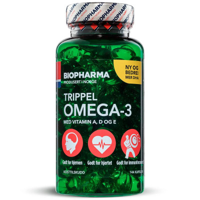 Тройная Омега-3 Biopharma Trippel Omega-3, 144 капсулы