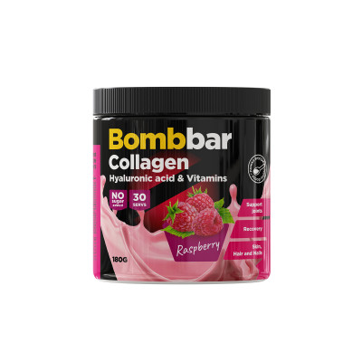 Коллаген с гиалуроновой кислотой Bombbar Collagen Hyaluronic Acid & Vitamins, 180 г, Малина