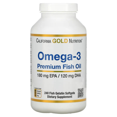 Рыбий жир Омега-3 California Gold Nutrition Omega-3, 240 капсул