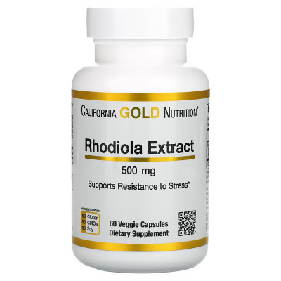 Экстракт родиолы California Gold Nutrition Rhodiola Extract, 500 мг, 60 вегетарианских капсул