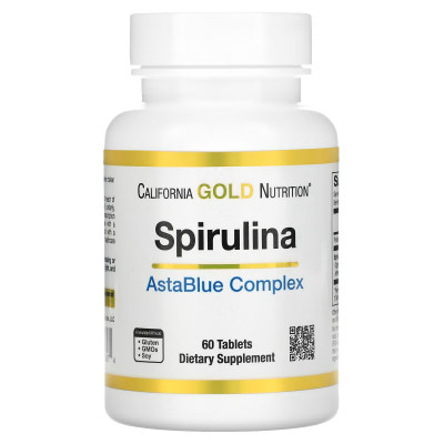 Комплекс со спирулиной California Gold Nutrition Spirulina AstaBlue Complex, 60 таблеток