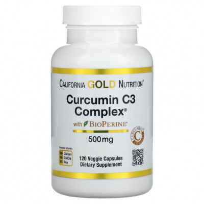 Куркумин California Gold Nutrition Curcumin, 500 мг, 120 капсул