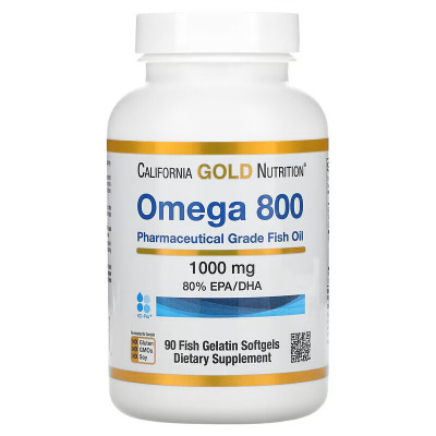 Рыбий жир Омега-3 California Gold Nutrition Omega-3 800, 90 капсул