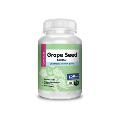 Экстракт виноградных косточек Chikalab Grape Seed, 250 мг, 60 капсул