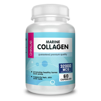 Коллаген морской I-III тип Chikalab Marine Collagen, 60 капсул