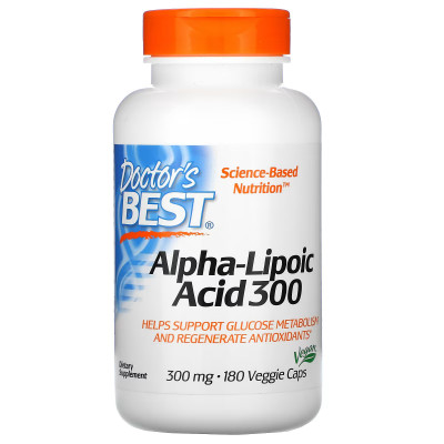 Альфа-липоевая кислота Doctor's Best Alpha Lipoic Acid, 300 мг, 180 капсул
