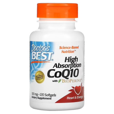 Коэнзим Q10 Doctor's Best CoQ10 with BioPerine, 100 мг, 120 капсул
