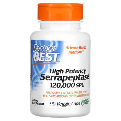 Серрапептаза Doctor's Best Serrapeptase, 120000 SPU, 90 капсул