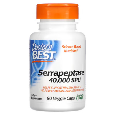 Серрапептаза Doctor's Best Serrapeptase 40000 SPU, 90 капсул