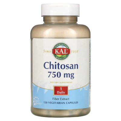 Хитозан KAL Chitosan, 750 мг, 120 капсул